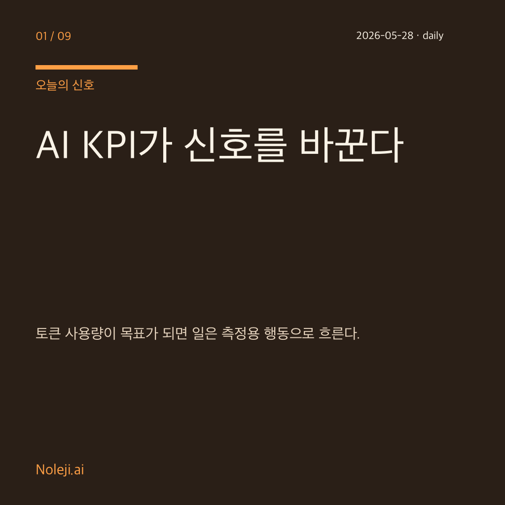 카드 1: AI를 쓰는 시늉이 일이 되는 시대 — 토큰 부풀리기라는 신호