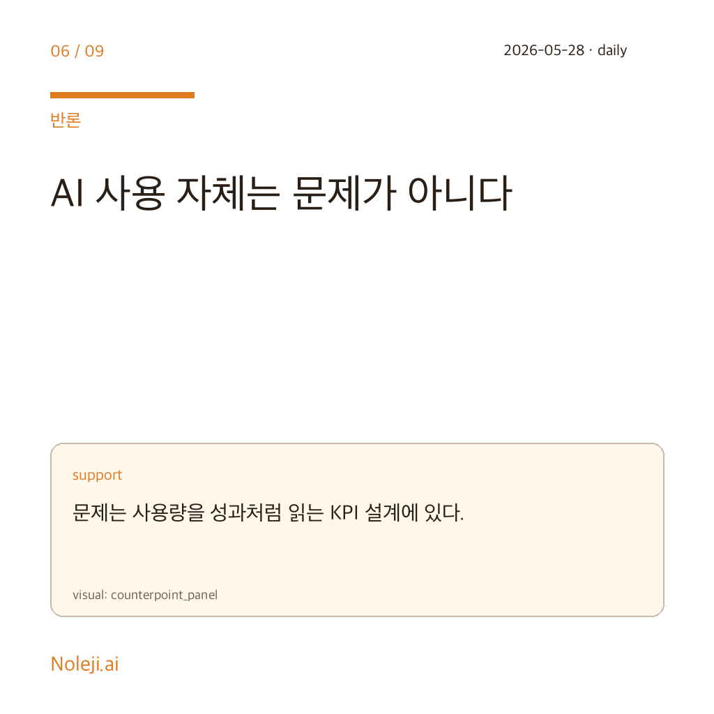 카드 6: AI를 쓰는 시늉이 일이 되는 시대 — 토큰 부풀리기라는 신호