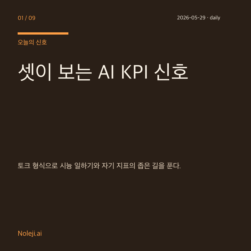 카드 1: 셋이 보다 EP01 — AI 도입 핵심 지표와 시늉 일하기, 그 사이의 좁은 길