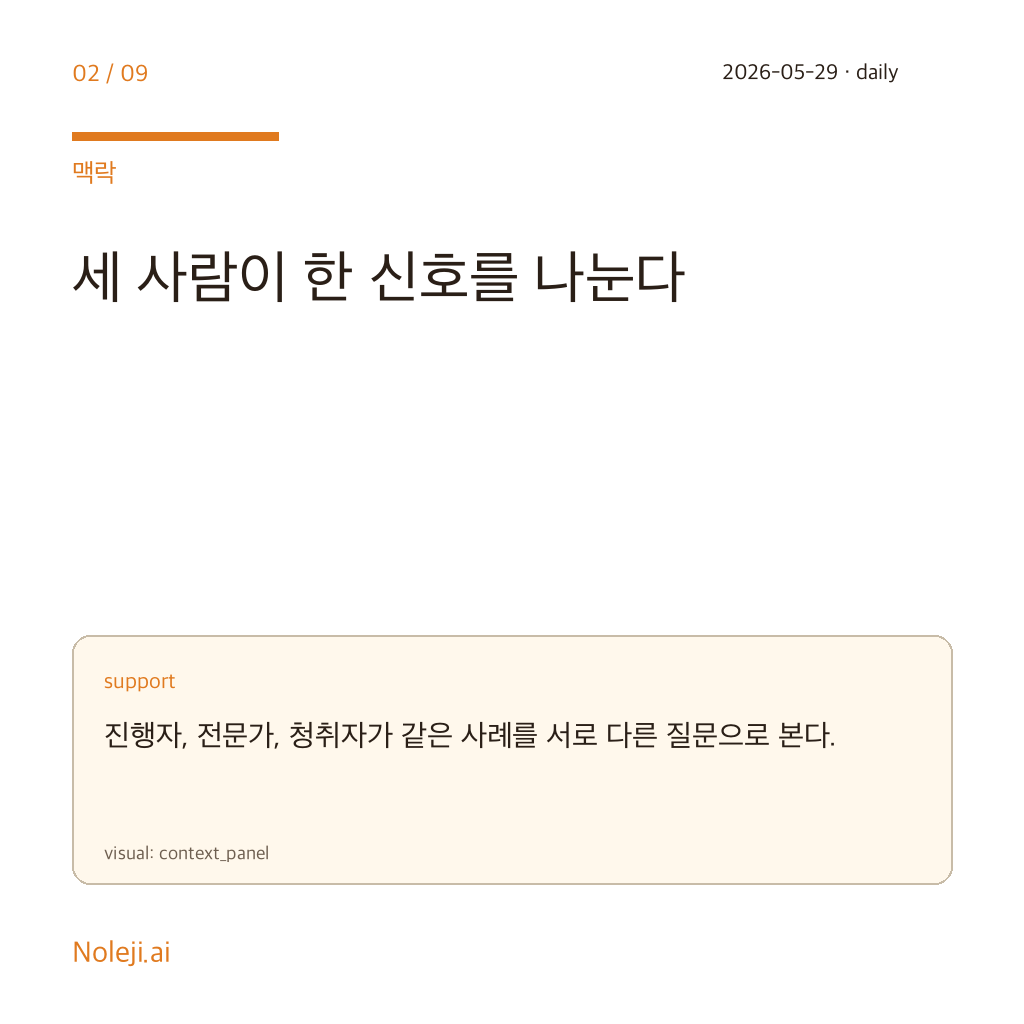 카드 2: 셋이 보다 EP01 — AI 도입 핵심 지표와 시늉 일하기, 그 사이의 좁은 길
