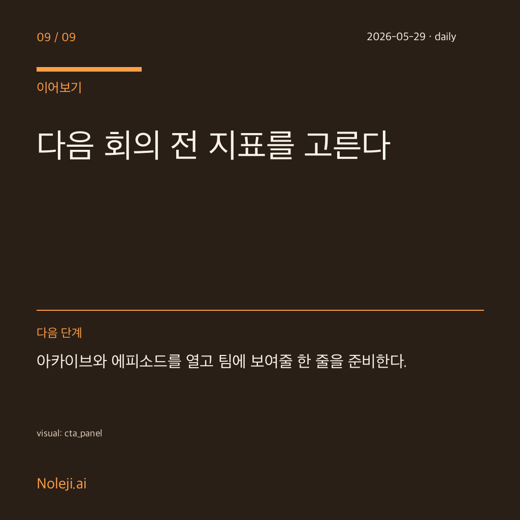 카드 9: 셋이 보다 EP01 — AI 도입 핵심 지표와 시늉 일하기, 그 사이의 좁은 길
